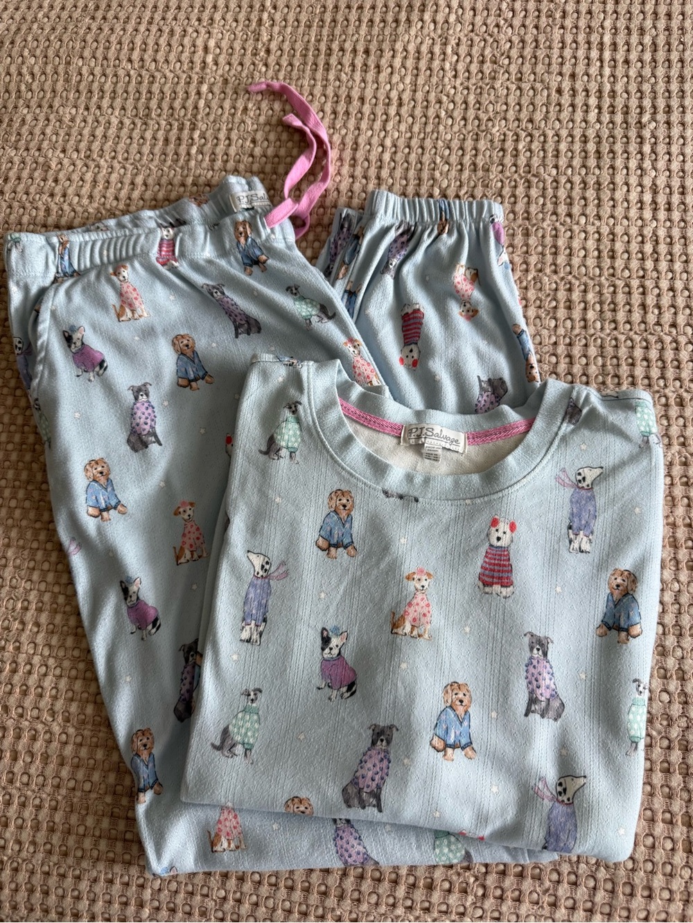 Light Blue Doggie Print Pajama (Set)